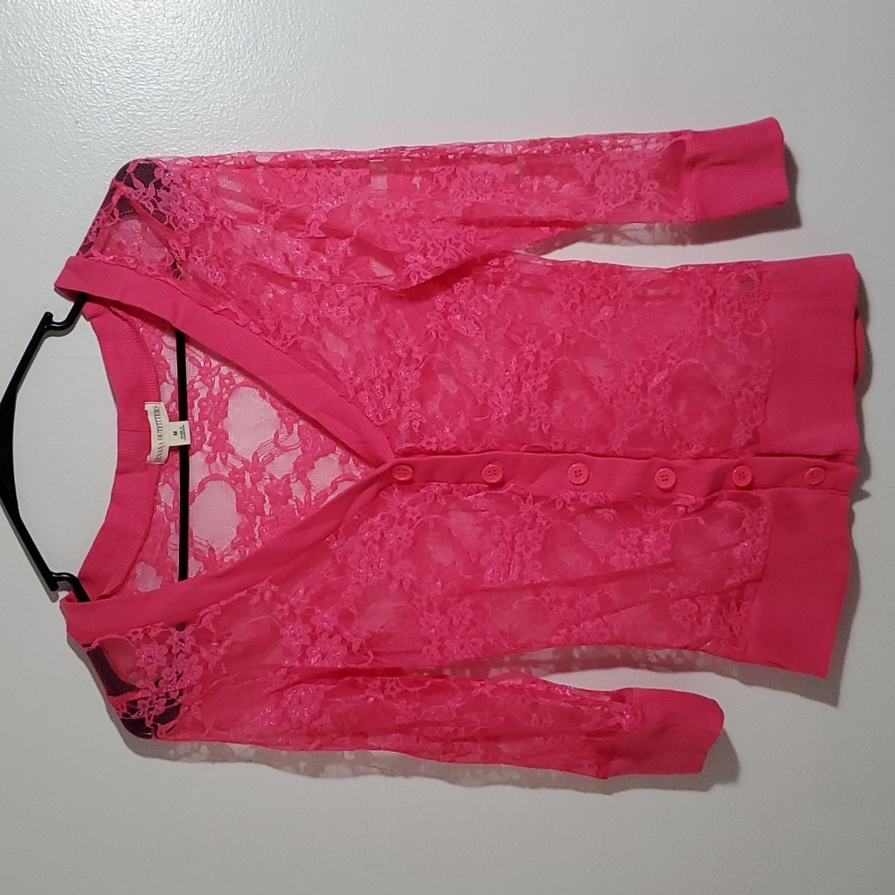 Lace 3/4 sleeves cardigan
